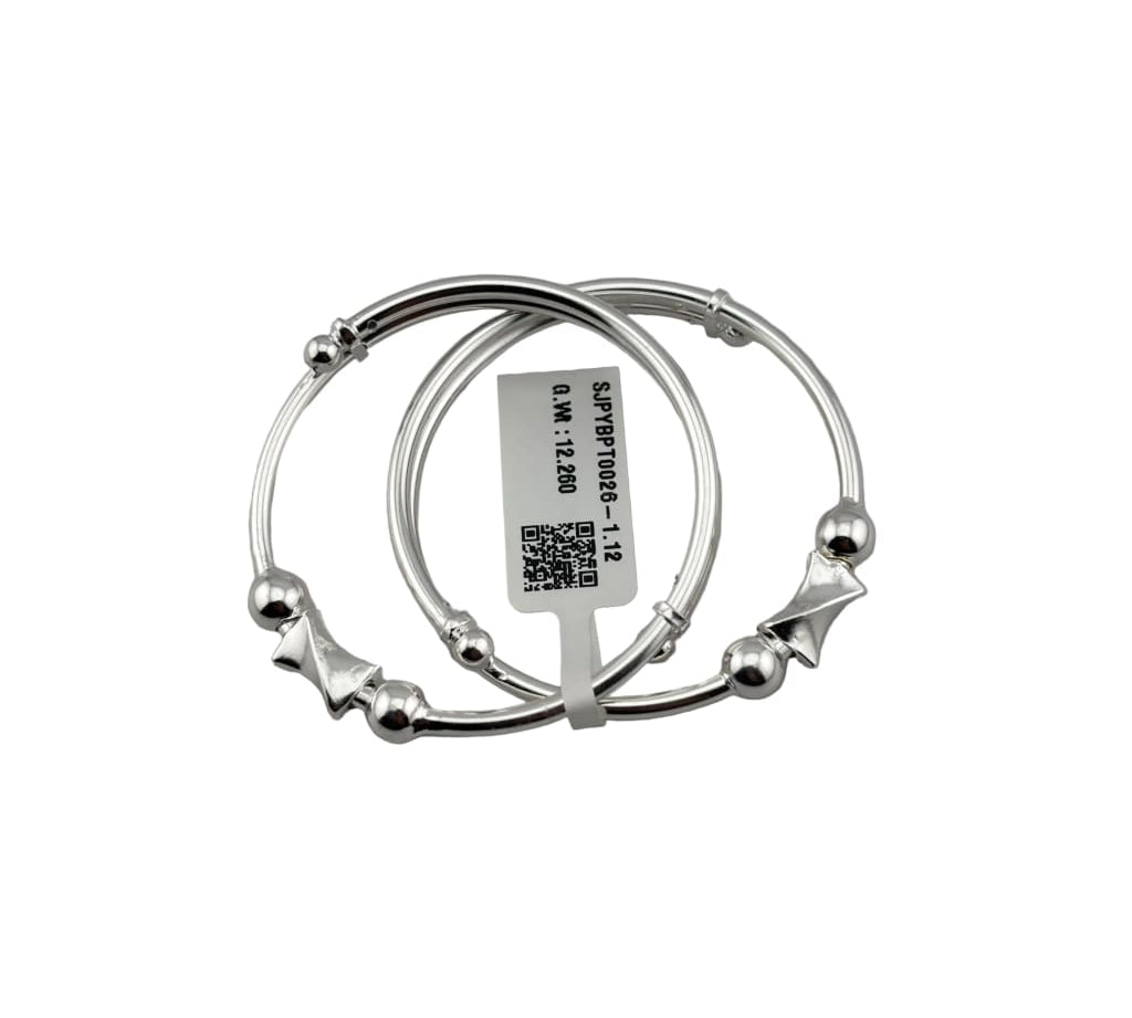 Kids Silver Kada with Diamond Spacers