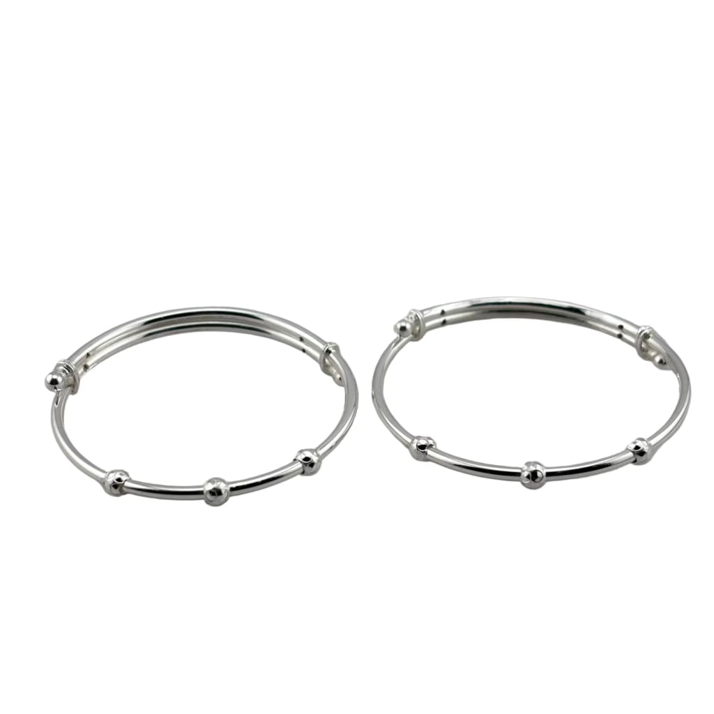 Kids Silver Multi Bead Bangle – 925 Sterling Silver Bracelet
