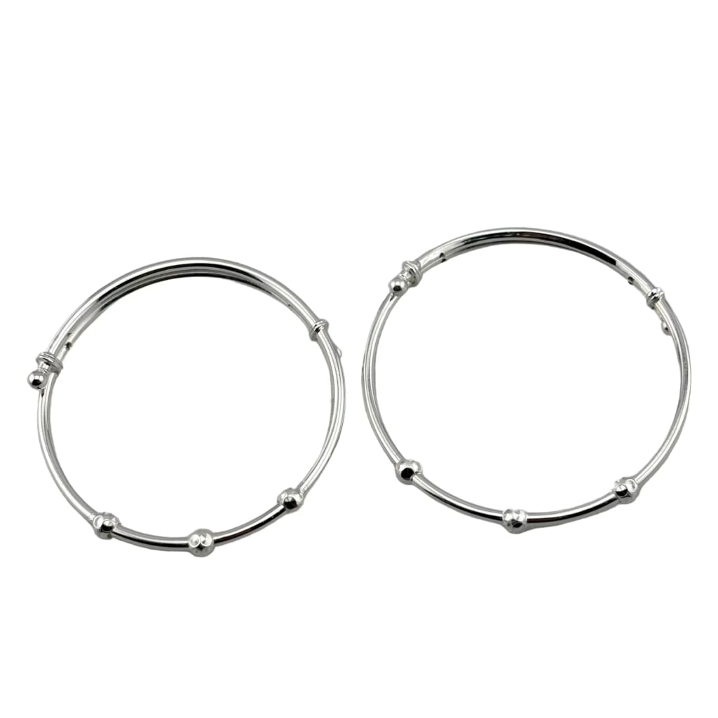 Kids Silver Multi Bead Bangle – 925 Sterling Silver Bracelet