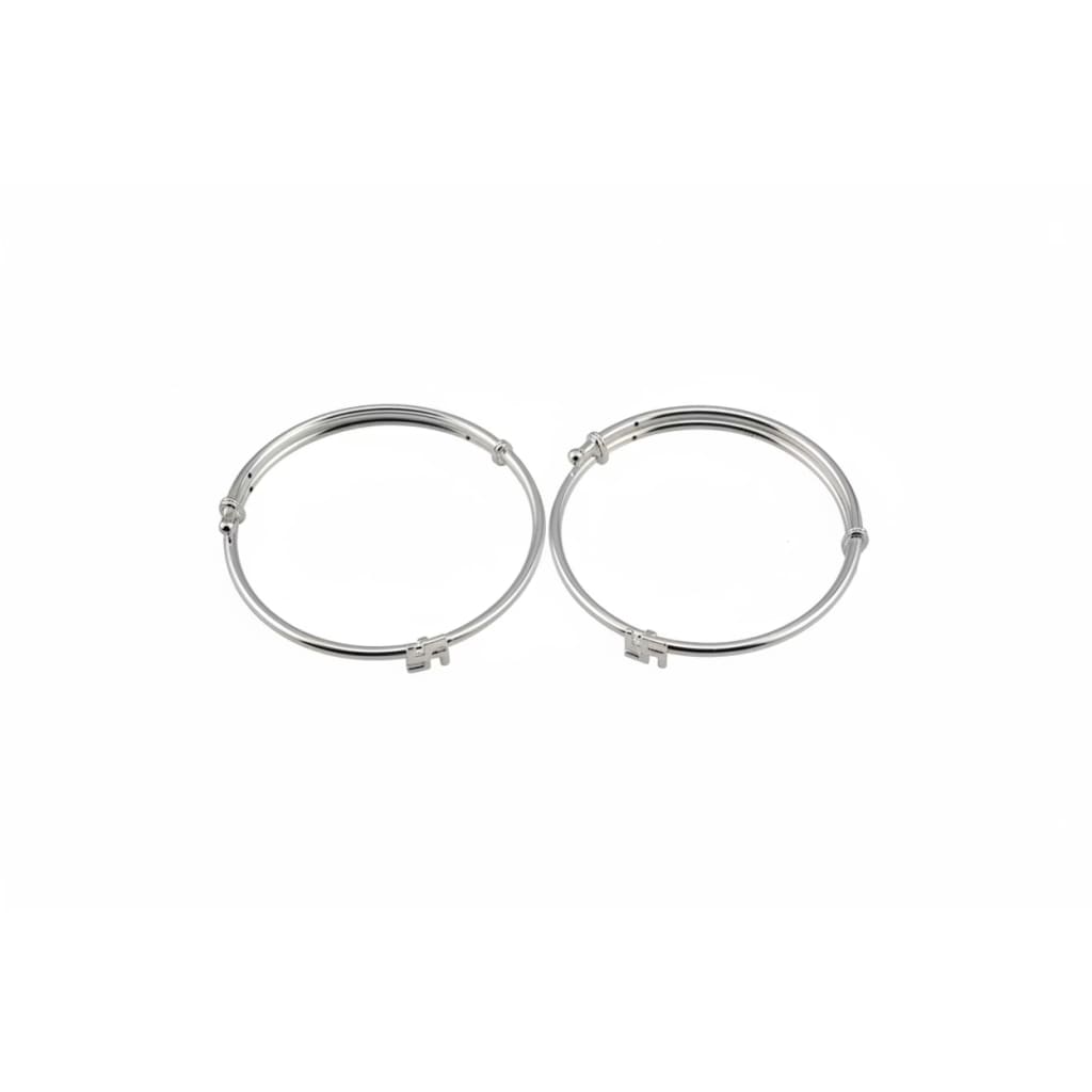 Kids Swastik Silver Kada – 925 Sterling Silver Baby Kada Bracelet (Pair)