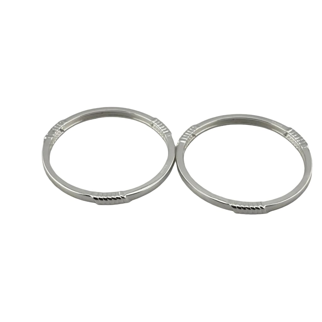 Kids Twist Silver Kada – 925 Sterling Silver Baby Kada Bracelet with Rope Detail (Pair)