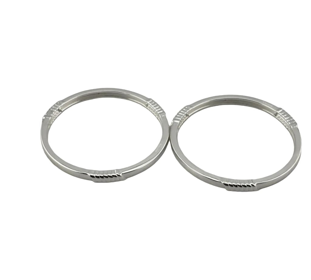 Kids Twist Silver Kada – 925 Sterling Silver Baby Kada Bracelet with Rope Detail (Pair)
