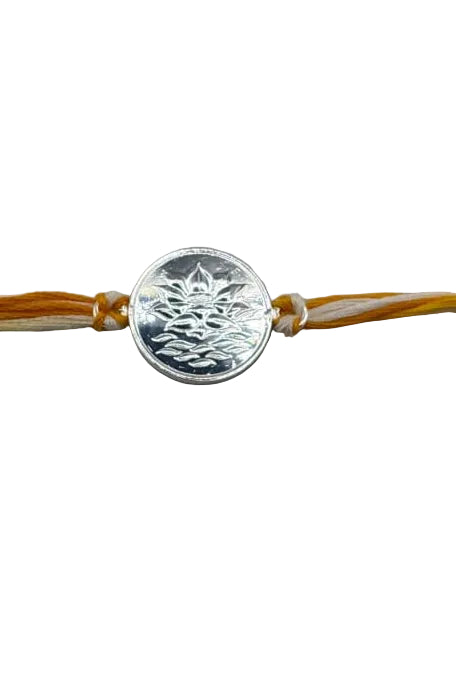 Lotus Charm Rakhi Bracelet – Adjustable Sacred Thread Rakhi