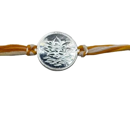 Lotus Charm Rakhi Bracelet – Adjustable Sacred Thread Rakhi