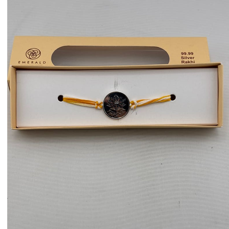 Lotus Charm Rakhi Bracelet – Adjustable Sacred Thread Rakhi