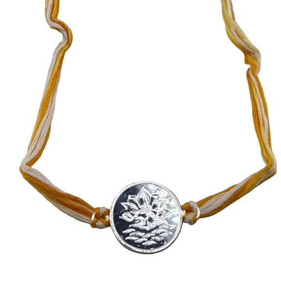 Lotus Charm Rakhi Bracelet – Adjustable Sacred Thread Rakhi