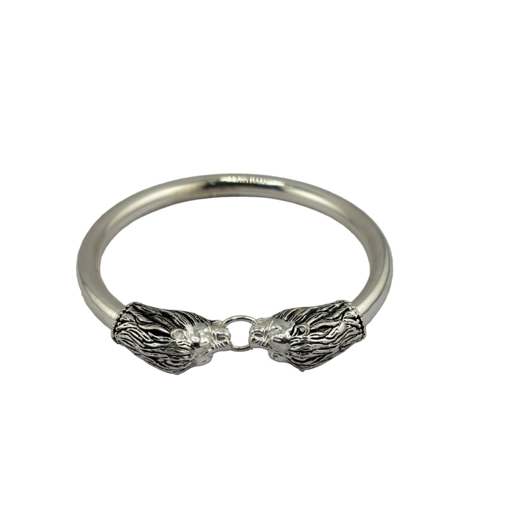 Men's 925 Sterling Silver Lion Head Kada – view 2