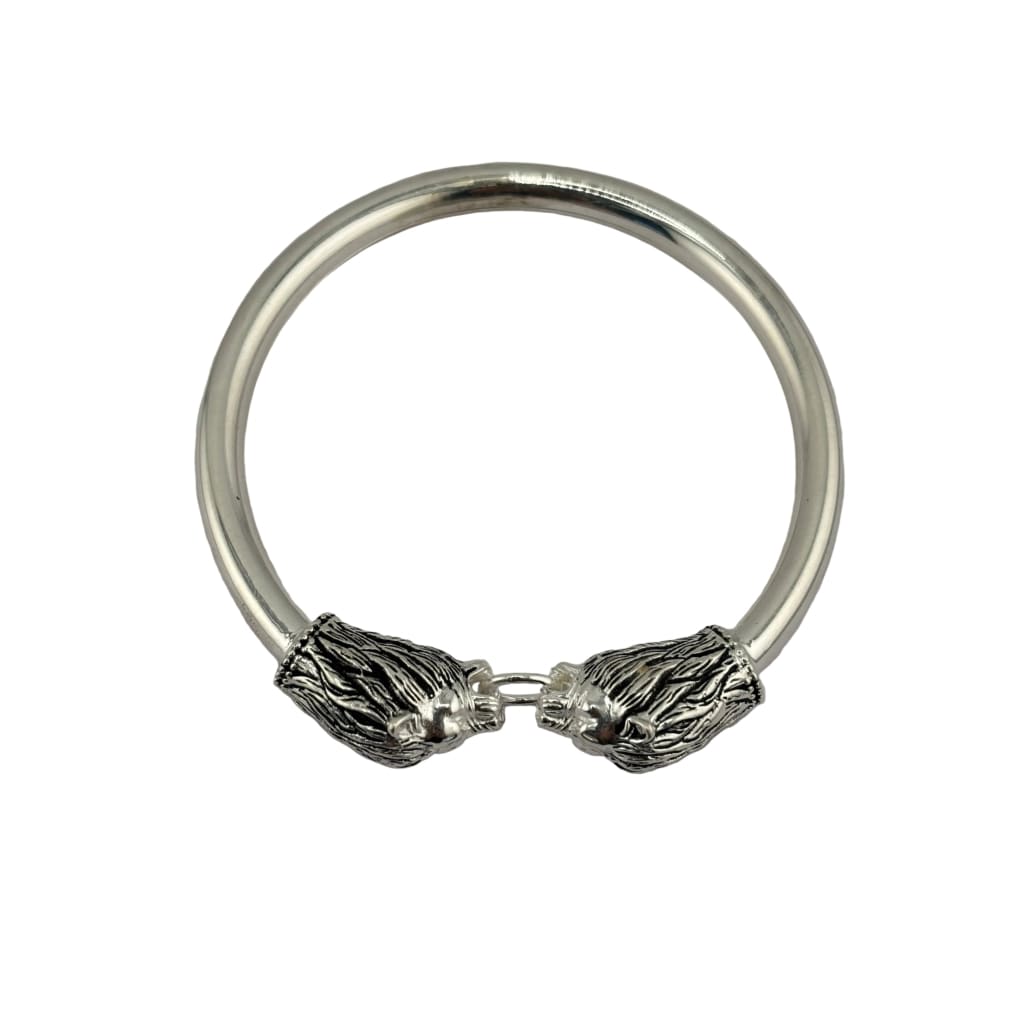 Men's 925 Sterling Silver Lion Head Kada