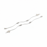 Minimal Bead Flow Silver Anklet – 99.9% Pure Silver – Adjustable – 13.37 g