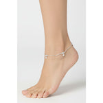 Minimal Bead Flow Silver Anklet – 99.9% Pure Silver – Adjustable – 13.37 g