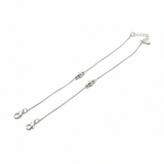 Minimal Bead Silver Anklet – 99.9% Pure Silver – Weight:7g