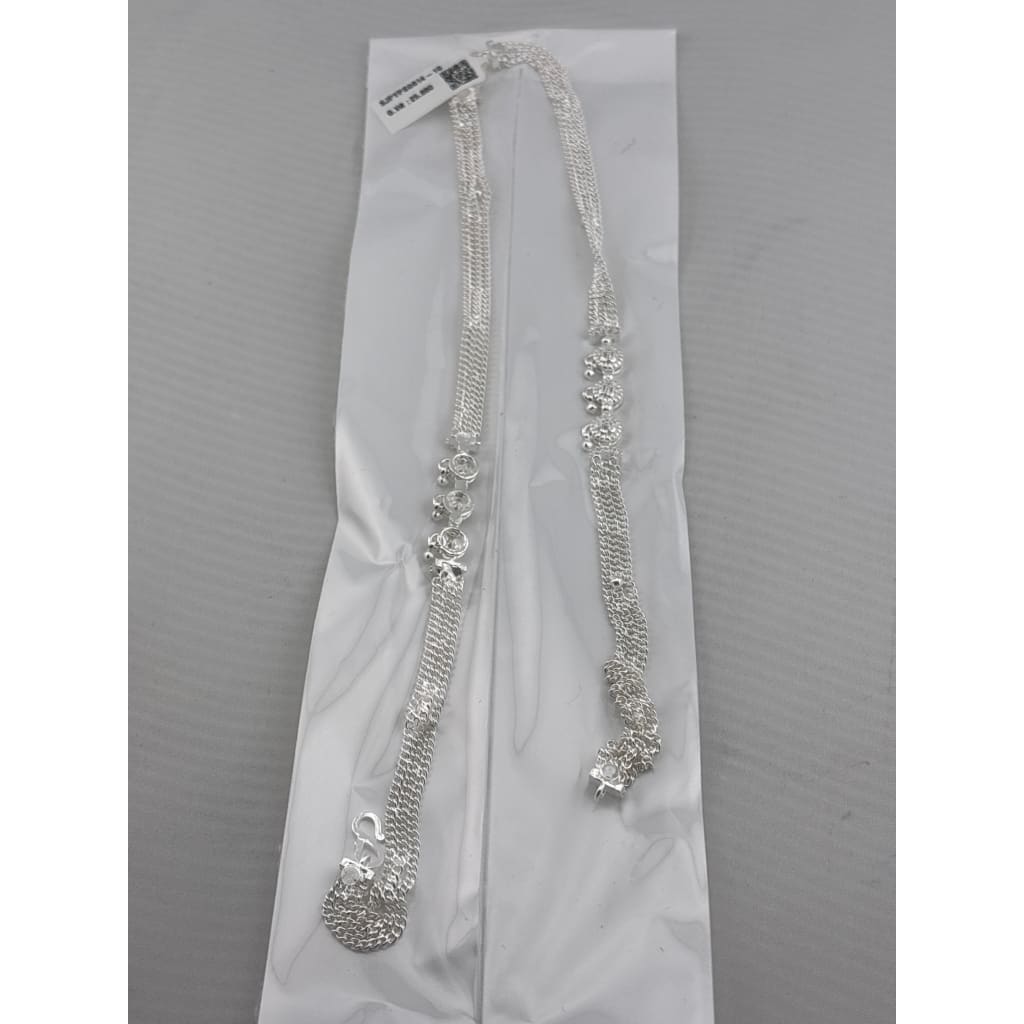 Multi – Layer Mesh Silver Anklet – 99.9% Pure Silver – Adjustable – Weight:25g
