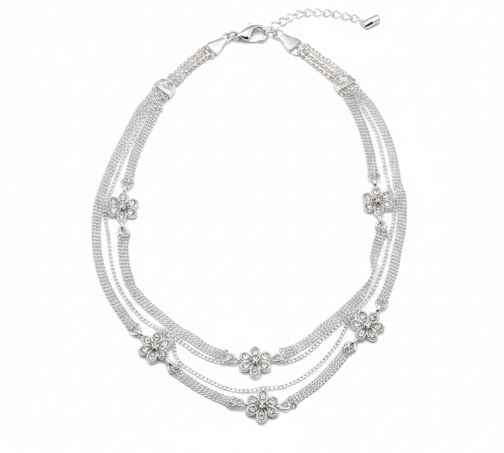 Multi-Layer Mesh Silver Anklet – 99.9% Pure Silver – Adjustable – Weight:25g