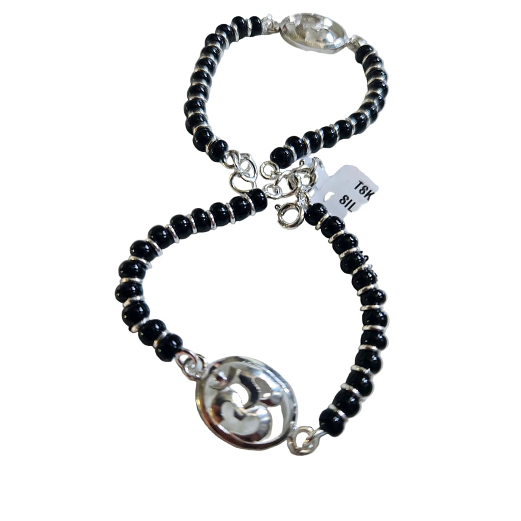 OM Sterling Silver Adjustable Nazariya Bracelet for Kids (0 – 1 years)