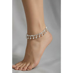 Ornate Bar Bead Silver Anklet – 99.9% Pure Silver – Weight:24g