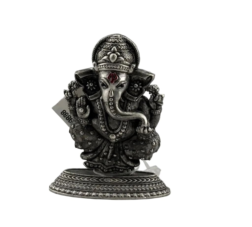 Oxidized Sterling Silver (92.5% purity)Lord Ganesh Idol