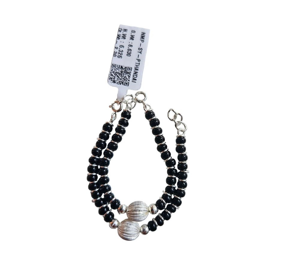 Pearl Sterling Silver Adjustable Nazariya Bracelet for Kids (0 – 1 years)