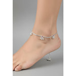 Pink Stone Curve Anklet – 925 Sterling Silver – Adjustable – Dual Tone Accent – 21g