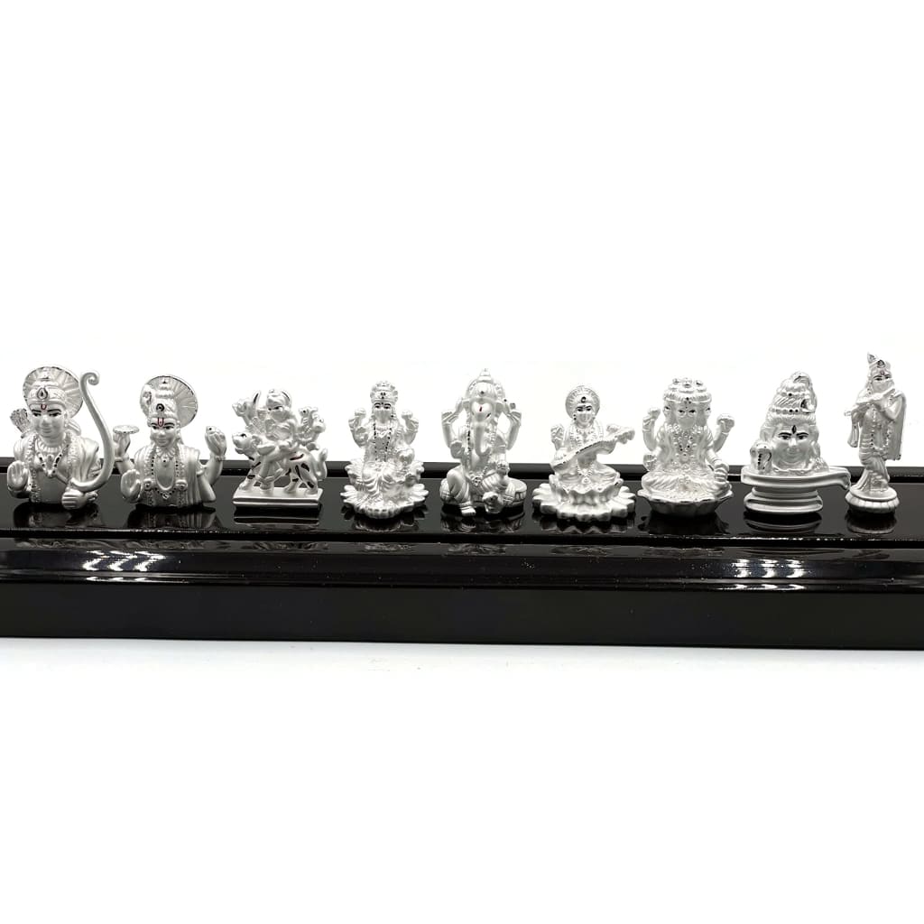 Pure Silver 9 Temple Idol (Vishnu/Shiv//Brahma/Laxmi/Ganesh/Krishna/Ram/Durga) – 701/001 (15)