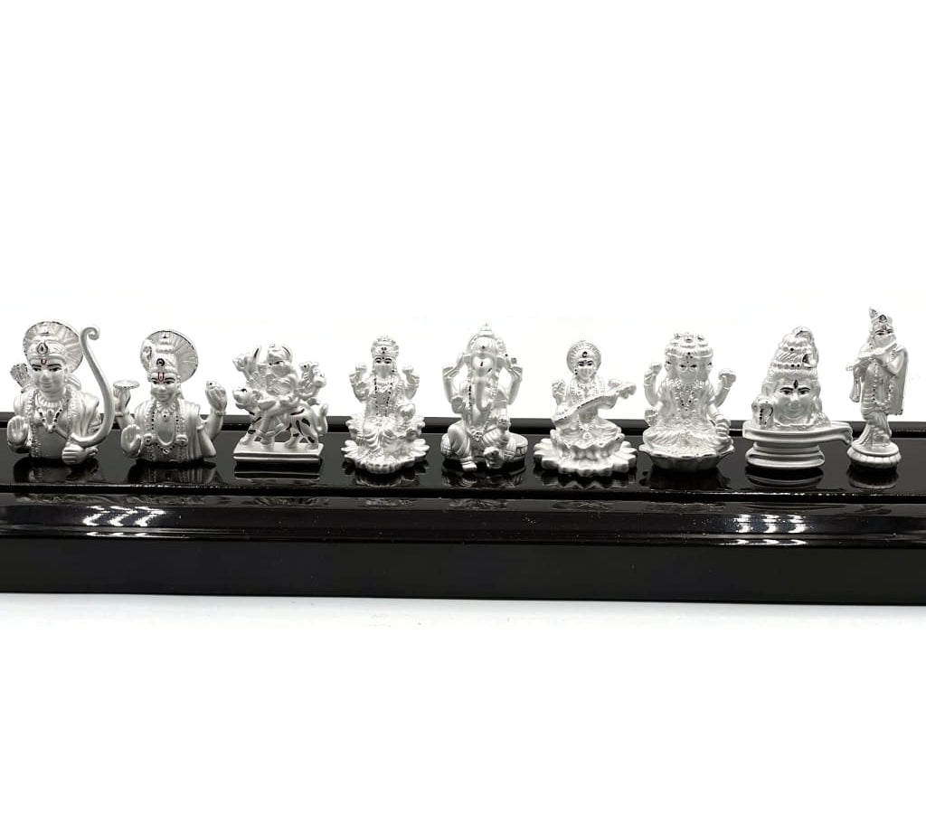 Pure Silver 9 Temple Idol (Vishnu/Shiv//Brahma/Laxmi/Ganesh/Krishna/Ram/Durga) – 701/001 (15)