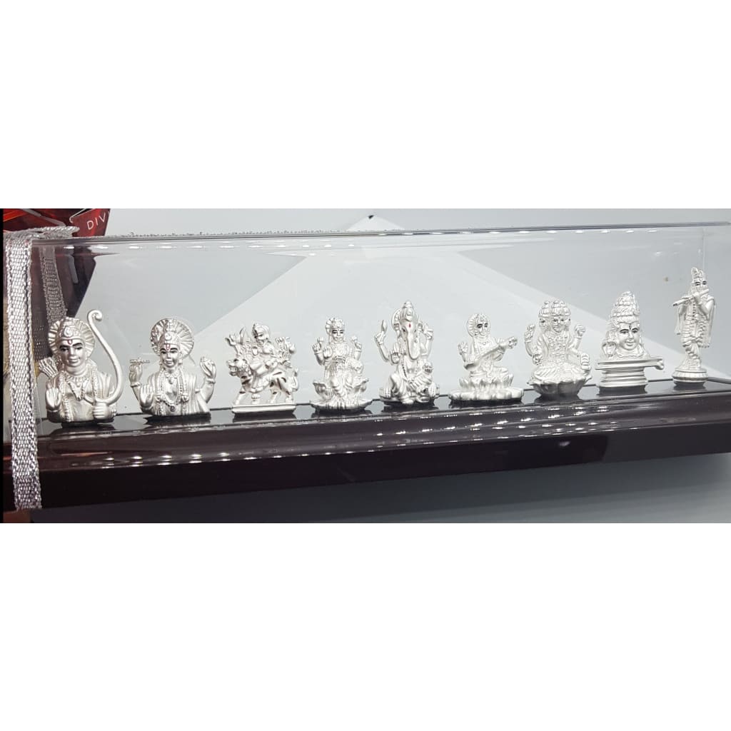 Pure Silver 9 Temple Idol (Vishnu/Shiv//Brahma/Laxmi/Ganesh/Krishna/Ram/Durga) – 701/001 (15)