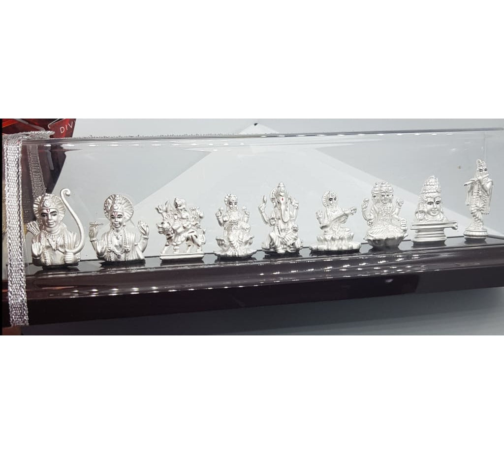 Pure Silver 9 Temple Idol (Vishnu/Shiv//Brahma/Laxmi/Ganesh/Krishna/Ram/Durga) – 701/001 (15)