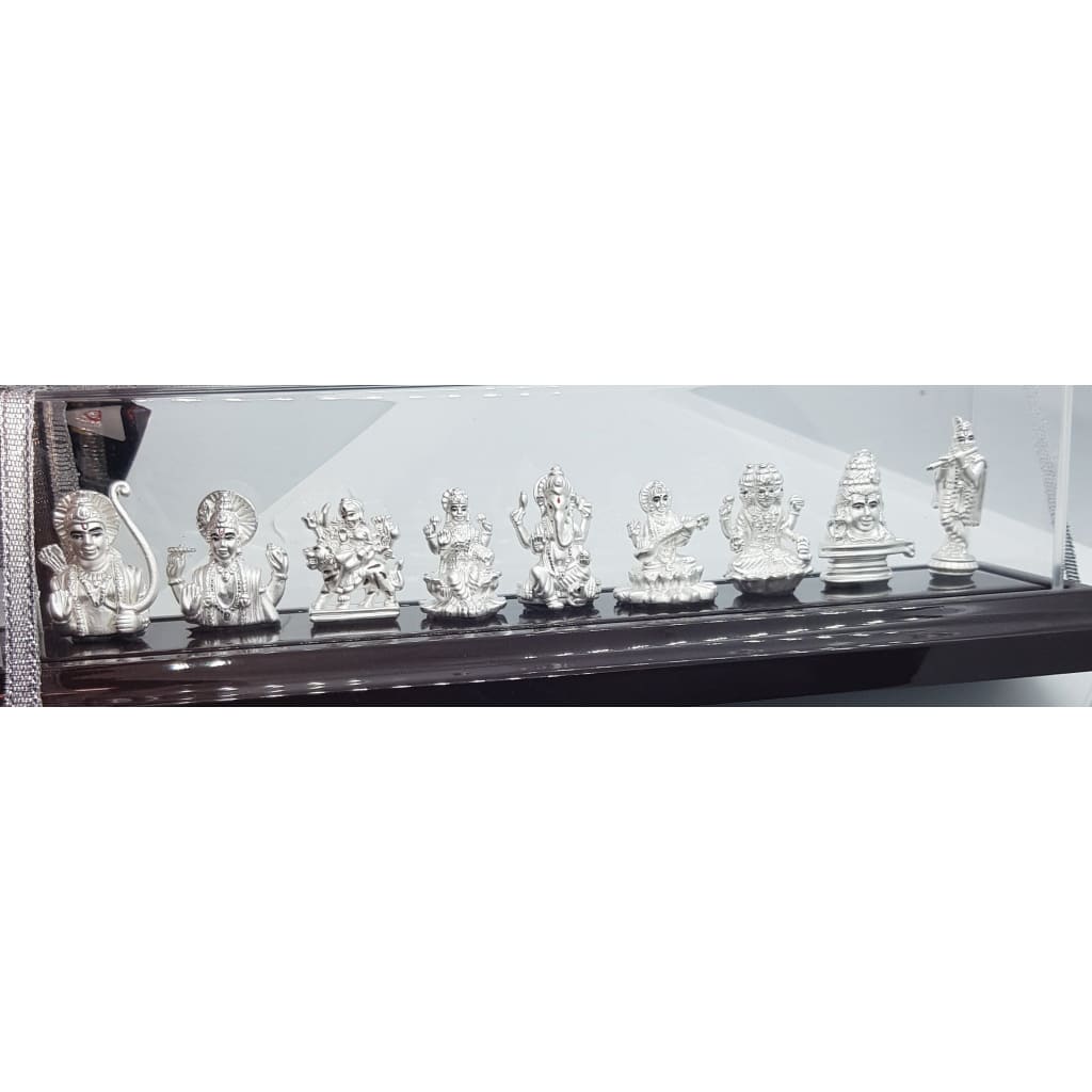 Pure Silver 9 Temple Idol (Vishnu/Shiv//Brahma/Laxmi/Ganesh/Krishna/Ram/Durga) – 701/001 (15)