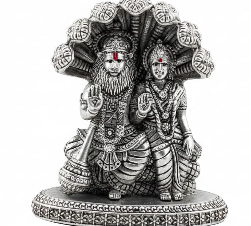 Pure Silver Laxmi Narasimha Idol Silver Lakshmi Narasimha