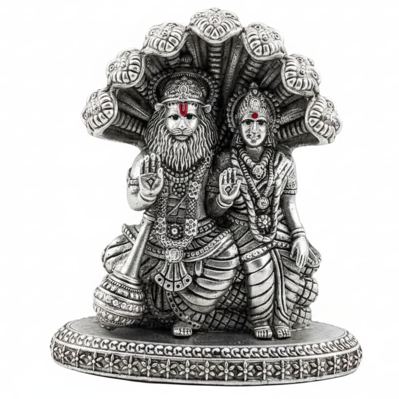 Pure Silver Laxmi Narasimha Idol Silver Lakshmi Narasimha