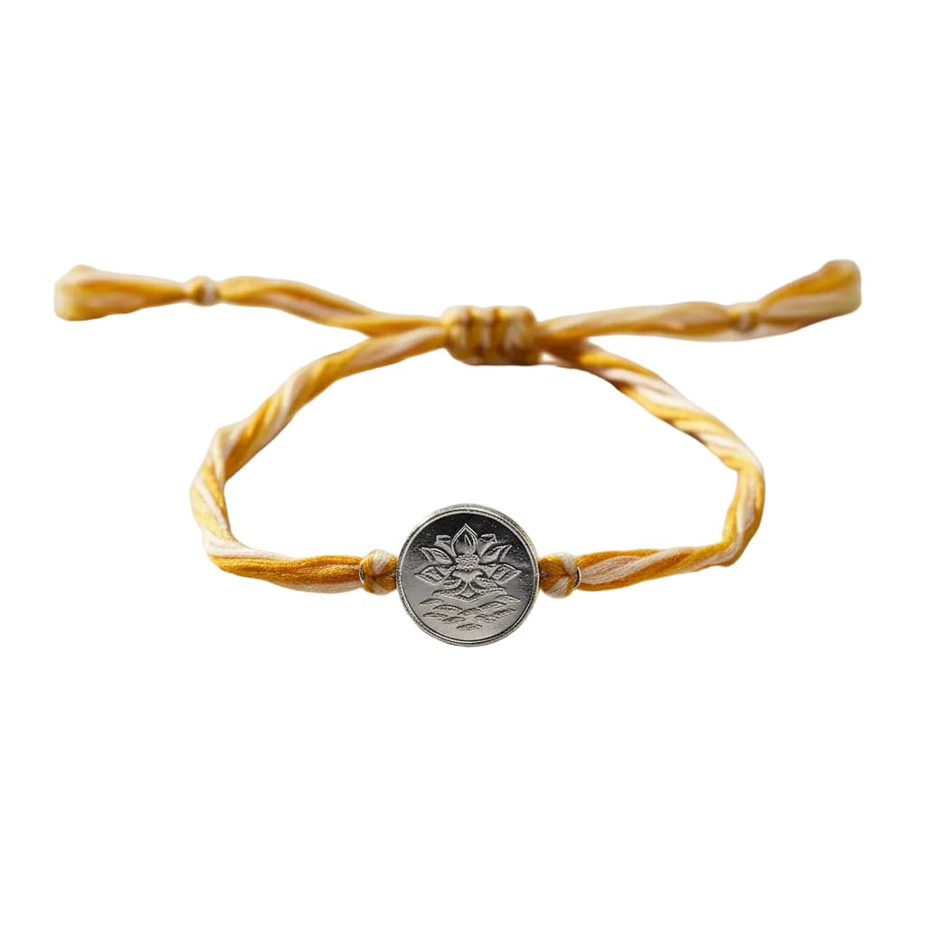 Pure Silver Lotus Charm Rakhi thread – Adjustable Sacred