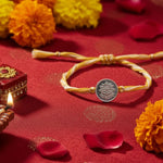 Pure Silver Lotus Charm Rakhi thread – Adjustable Sacred