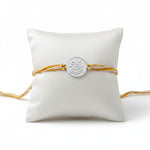 Pure Silver Lotus Charm Rakhi thread – Adjustable Sacred