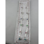 Rainbow Floral Layered Silver Anklet – 99.9% Pure Silver – Adjustable – 53.22 g