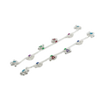 Rainbow Floral Layered Silver Anklet – 99.9% Pure Silver – Adjustable – 53.22 g