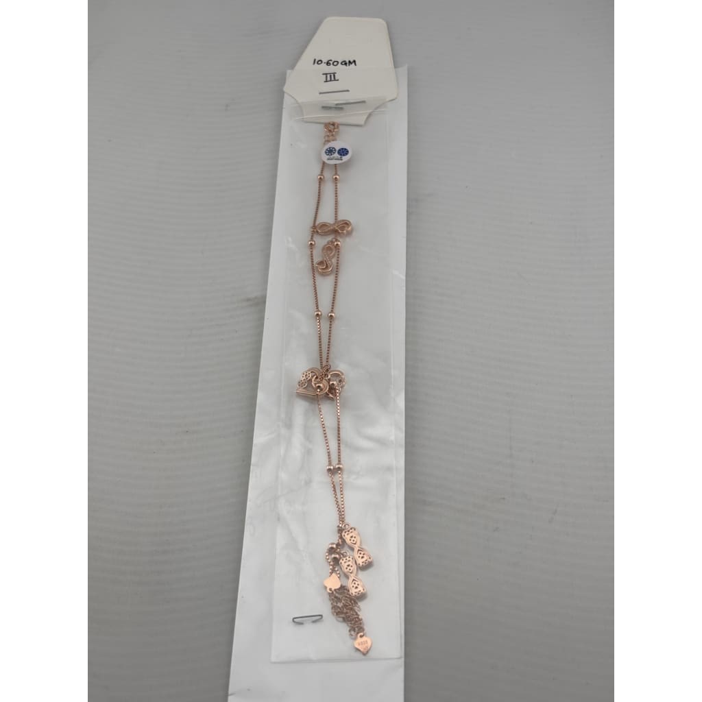 Rose Gold Evil Eye Anklet – Multi Charm Design – Adjustable Trendy Anklet – 10.60g