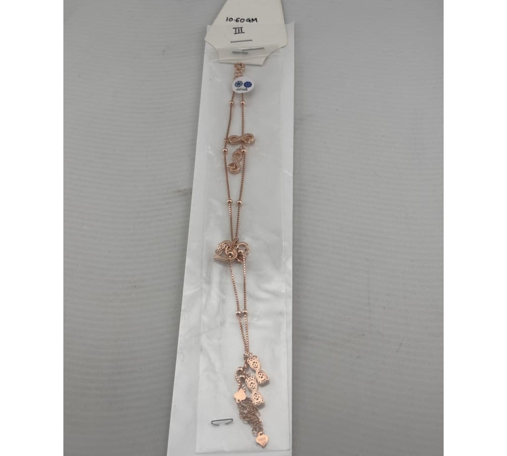 Rose Gold Evil Eye Anklet – Multi Charm Design – Adjustable Trendy Anklet – 10.60g