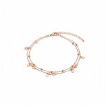 Rose Gold Evil Eye Anklet – Multi Charm Design – Adjustable Trendy Anklet-10.60g