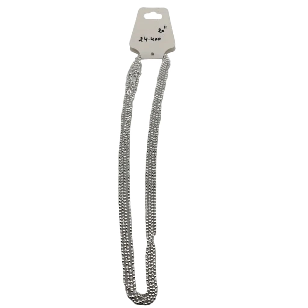 Round Bead Chain 925 Silver | Minimal Ball Necklace (20