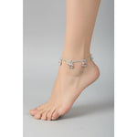 Royal Floral Kundan Silver Anklet – 99.9% Pure Silver – Adjustable – 29.48 g