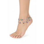 Royal Peacock Charm Anklet – 925 Sterling Silver – Multicolor Enamel Work – Adjustable