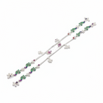 Royal Peacock Charm Anklet – 925 Sterling Silver – Multicolor Enamel Work – Adjustable – 36.76 g