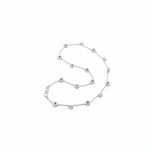 Ruby Blossom Double Chain Silver Anklet – 99.9% Pure Silver – Weight:25g