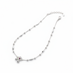 Ruby Touch Bar Silver Anklet – 99.9% Pure Silver – Adjustable – 16g