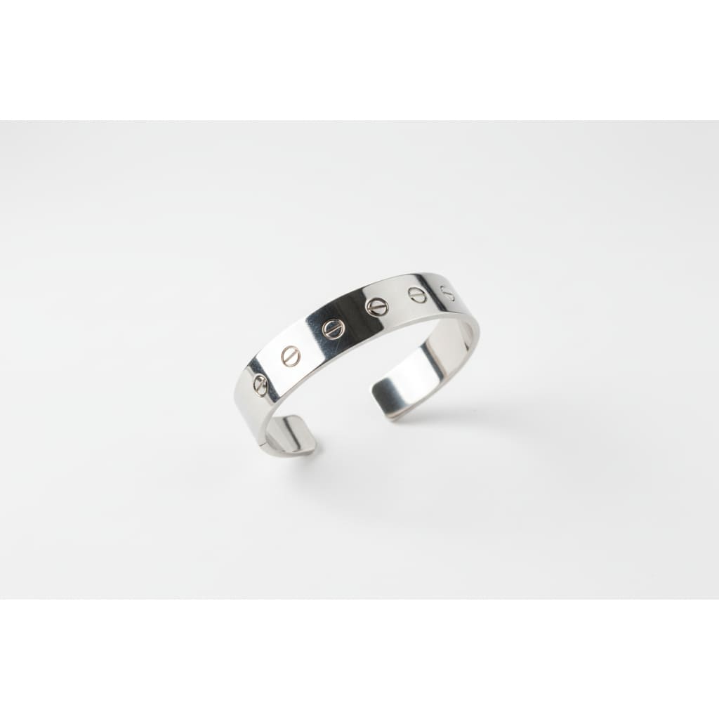 Screw Motif Silver Kada – 925 Sterling Silver Bracelet Minimal Screw Design Bangle
