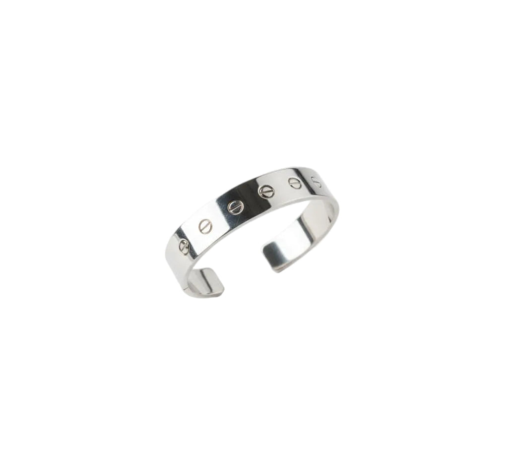 Screw Motif Silver Kada – 925 Sterling Silver Bracelet Minimal Screw Design Bangle