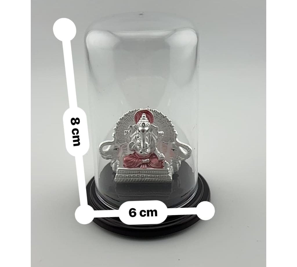 Silver 99.9 pure Ganesh Idol (719-001) (Can be used for Car