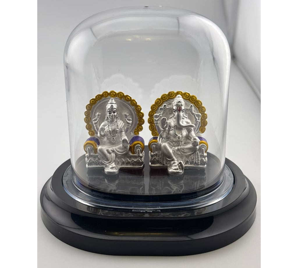 Silver 99.9% pure Idol Laxmi Ganesh (475-003) - Idol