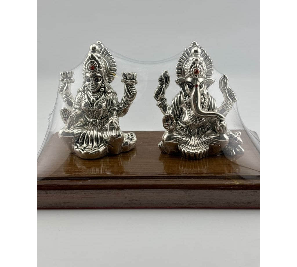 Silver 99.9% pure Laxmi Ganesh Idol (KB0S18) - Idol