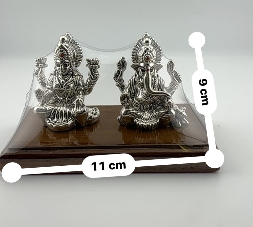 Silver 99.9% pure Laxmi Ganesh Idol (KB0S18) - Idol