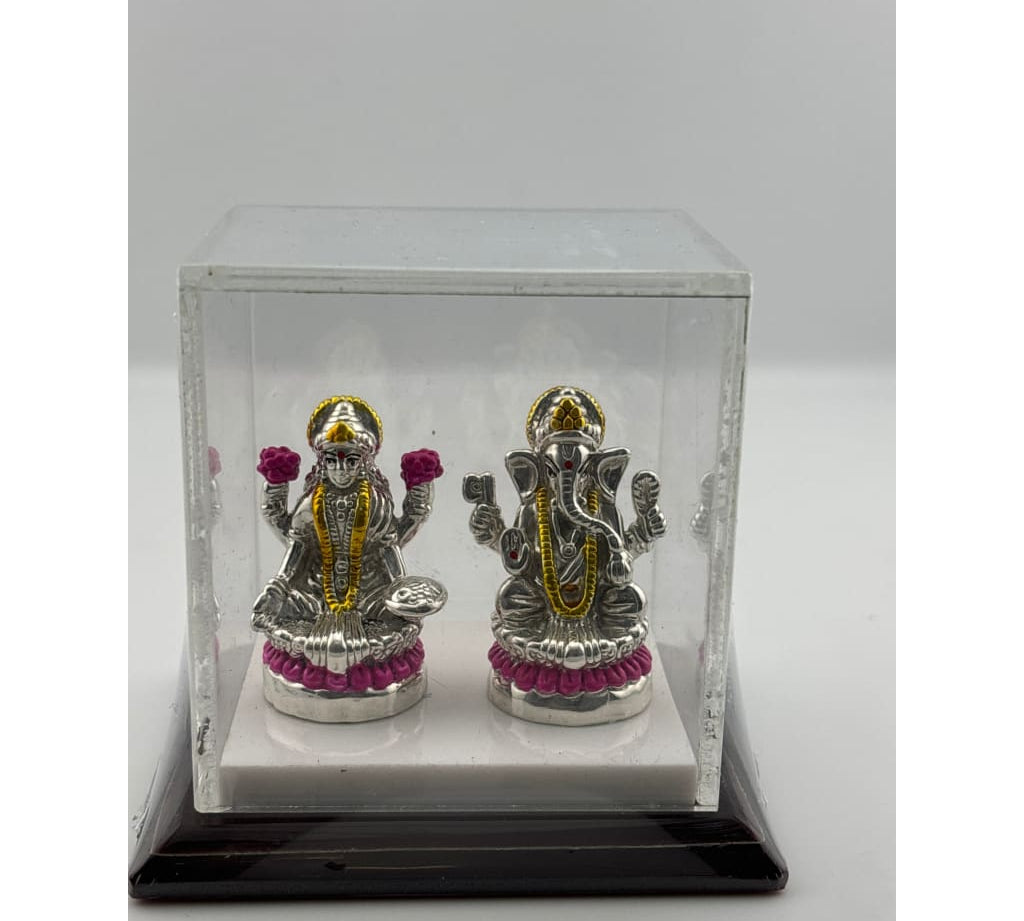Silver 99.9% pure Laxmi Ganesh Idol (S040) - Idol